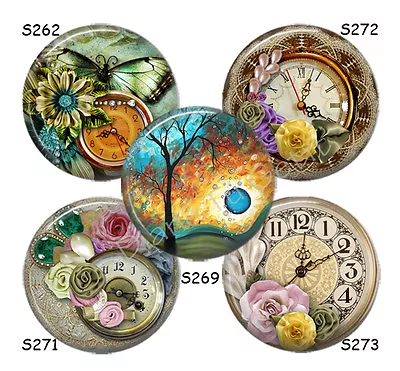 Jewelry Inserts Fits Magnabilities Or Magnetic 23mm Pendant Trays Floral Clock • $4