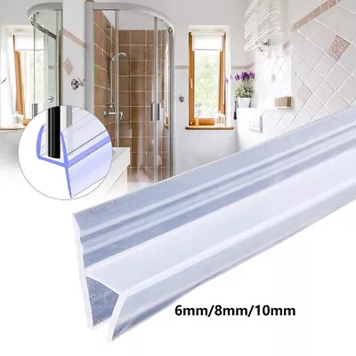 Seal Strip-2M 6/8/10mm Glass F/H Shape Bath Door Shower Screen Enclosure • £6.24