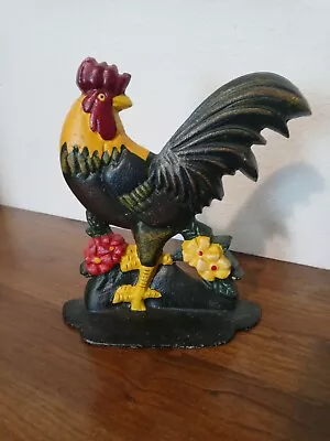 Vintage Hand Painted Cast Iron Rooster • $30