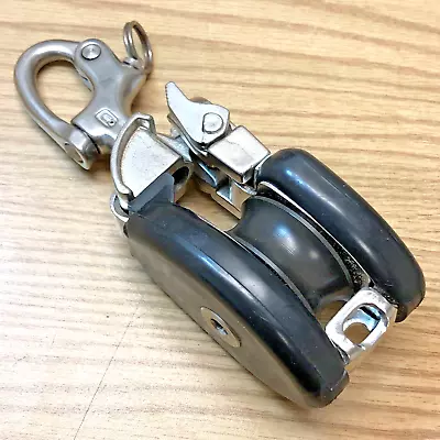 Nicro Marine NM 55 Snap Shackle Snatch Block Sailboat Opens Stainless Rubber • $225