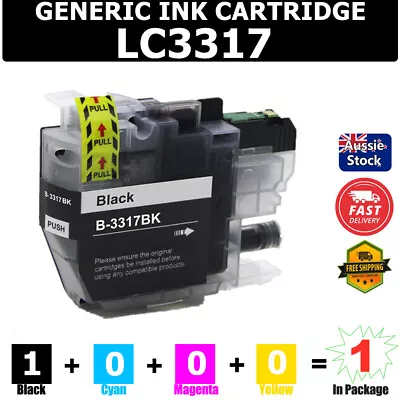 1X Generic LC3317 Black Ink For Brother J5330dw J5730dw J6530dw J6730dw J6930dw • $11