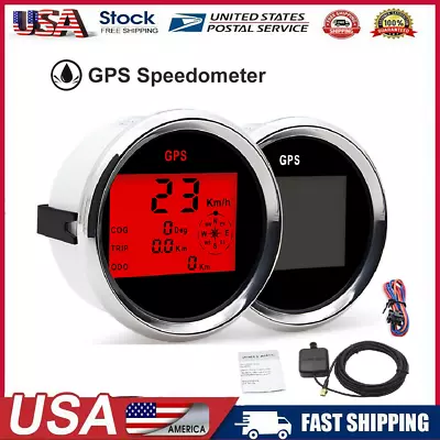 85mm GPS Speedometer Digital LCD Odometer Gauge Black For Car Truck Boat Marine • $35.14