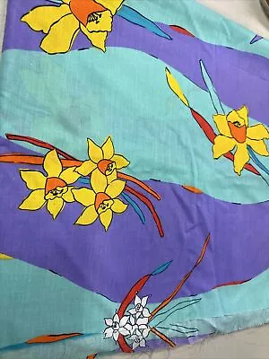 Vintage Cranston Daffodil Fabric 2 Yds • $25