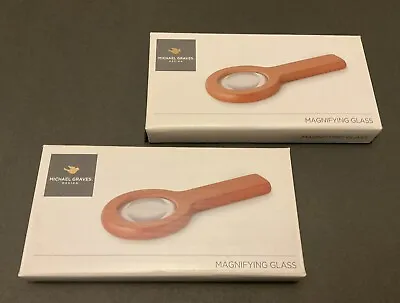 Lot Of TWO Michael Graves 6x Magnifying Glasses Solid Wood Handles NEW • $49.99