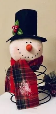 New Country Christmas TOP HAT SNOWMAN TREE TOPPER Spring Figure • $15.95