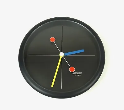 RARE POSTMODERN 80s VINTAGE MID CENTURY MEMPHIS AGE WALL CLOCK BY JUNGHANS • $658.02