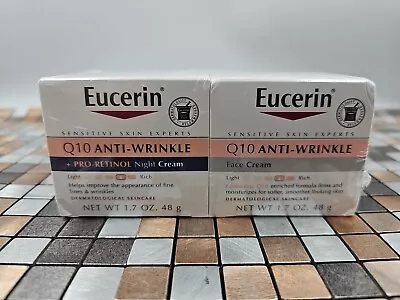 Eucerin Q10 Anti Wrinkle Day And Night Cream Bundle 1.7 Oz Jars • $23.49