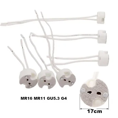 MR16 MR11 GU5.3 G4 LED Halogen Lamp Holder Base Ceramic Wire Socket Connectors • £2.15