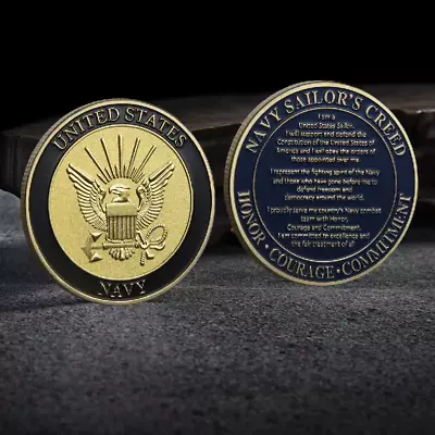 US Navy Sailors Creed/Challenge Coin/Excellent Gift - Shipped Free U.S. To U.S.! • $5.95