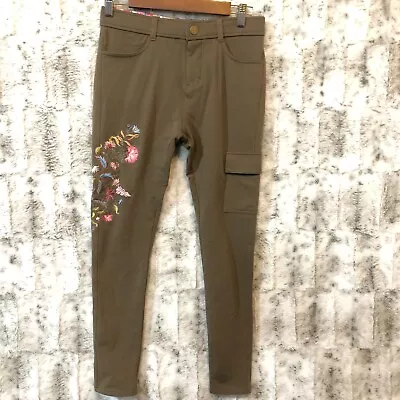 NWT MATILDA JANE - Women’s Scouts Honor Pants Embroidered Floral Olive - Sz S • $26.14