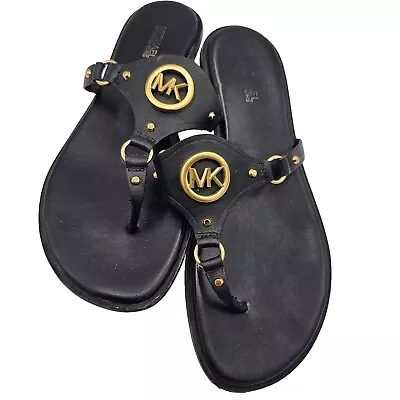 Michael Kors Thong Strappy Sandals Flip Flops Women's Size 8M Logo MK • $24.94