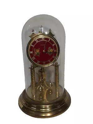 Vintage Elgin S. Haller Dome Clock Made In West Germany Red Face NO KEY PARTS! • £96.38