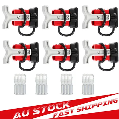 $25.99 • Buy 6Pcs Anderson Style Plug Connectors 50AMP With T Handle Dust Cap Cover Solar NSW
