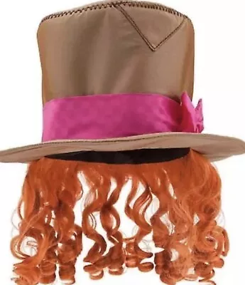 The Disney Store Adult Mad Hatter Hat With Hair Halloween Costume New • $29.95