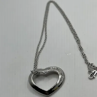 Diamond Sterling Silver Heart Pendant Necklace My Daughter BGE 16”.   T • £85.90