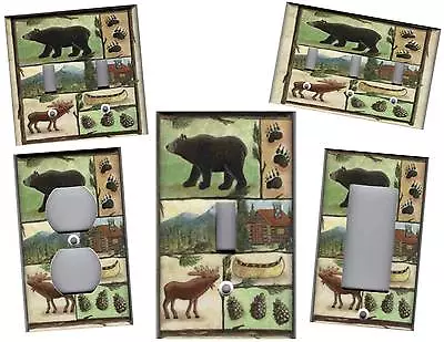 Bear Moose Cabin Rustic Home Decor Light Switch Plates And Outlets • $6.95