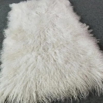 Natural Tibet Lamb Rug Genuine Mongolian Lamb Fur Rug Mongolian Sheep Fur Mat • $150