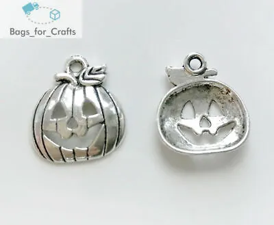£1.30 • Buy Tibetan Silver Pumpkin Jack O'Lantern Halloween Charms Pendants 18mm (TC118)