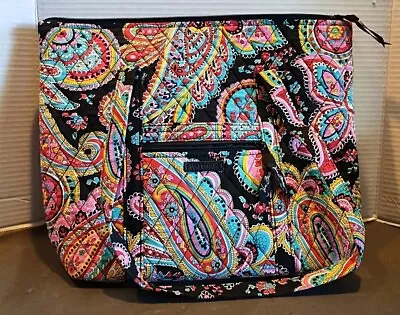 Vera Bradley Tote 12.5 X 15.5   Floral Tote Bag Black Interior • $29.99