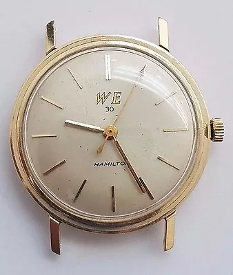 Vintage 14 Karat Yellow Gold Hamilton W E 30 Watch • $695