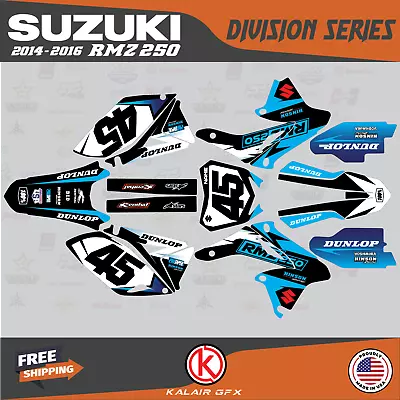 Graphics Decal Kit For Suzuki RMZ250 2014 2015 2016 Division - Cyan Blue Fade • $150.43