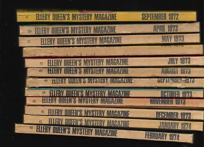 12 Ellery Queen's Mystery Magazines (1972-1974) • $12.95