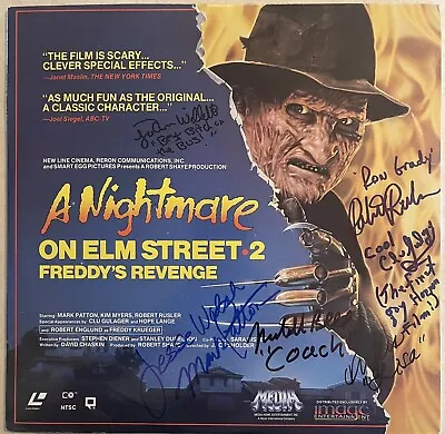 Nightmare On Elm Street 2 Cast Signed Laserdisc. Horror Freddy Kruger • $500