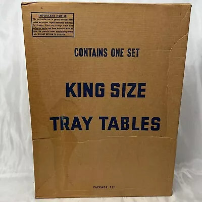 New NOS TV Trays MCM Folding Metal Stands 60-70s Mid Century Set Of 3 • $199.99