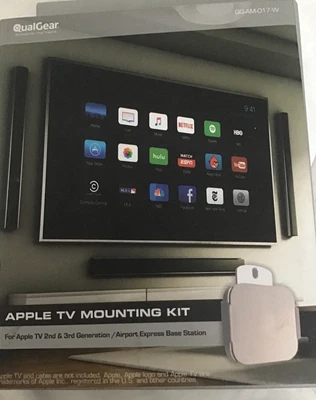 $2.99 • Buy Qualgear Apple TV 4th 2nd 3rd Generation Wall Mount Holder Bracket Tray Kits Set