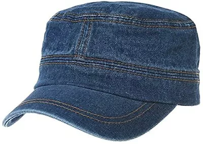 Express Hats Unisex Denim Blue Army Military Cadet Cap - One Size Buckle Adjustm • £9.95