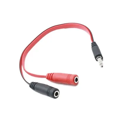 3.5mm Stereo Audio Male To 2 Female Headphone Mic Y Splitter Cable Cord Adapter  • $2.58