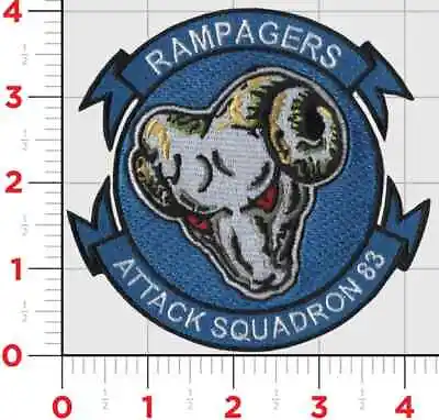 $34.99 • Buy 4  Navy Va-83 Rampagers Attack Wing Squadron Military Embroidered Patch