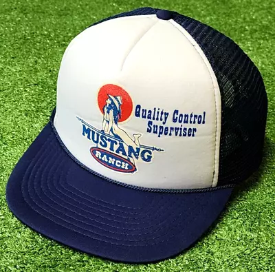 VTG Mustang Ranch Quality Control Superviser Mudflap Girls Snapback Trucker Hat • $29.99