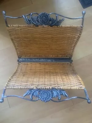 Vintage Wicker And Leaf Pattern Magazine Rack & Storage Organizer • £7