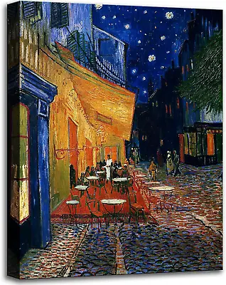 Vincent Van Gogh Canvas Wall Art Cafe Terrace At Night Painting Classic Artwork  • $46.99