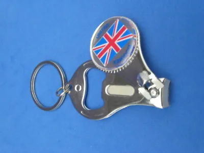 Union Jack British Flag United Kingdom Key Ring Nail Clipper Opener #164 Silver • £14.45