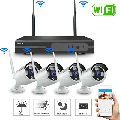 $147.99 • Buy SmartSF Wireless 8CH NVR 1080P Video Security Camera System Outdoor WIFI CCTV IR
