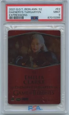 2021 Game Of Thrones Iron Anniversary Emilia Clarke Daenerys Expressions Psa 9 • $99.99