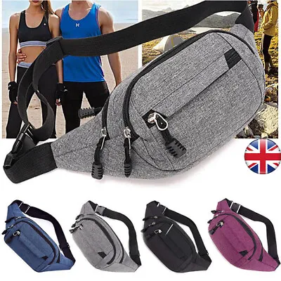 Waist Bum Bag Men Women Fanny Pack Holiday Travel Money Belt Pouch Wallet Unisex • £5.59