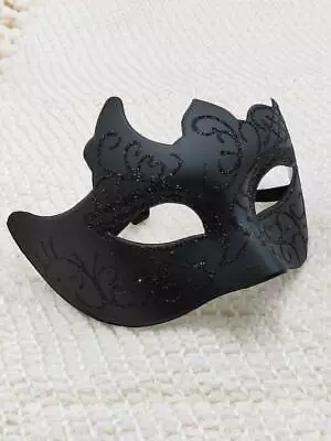 1pc Unisex Black Cool Hand-painted Venetian Mask With Small Horns Ideal For • $4.05