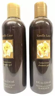 2 Victorias Secret Vanilla Lace Luxurious Shower Gel 8oz Ea Scuffed Bottle • $69.98