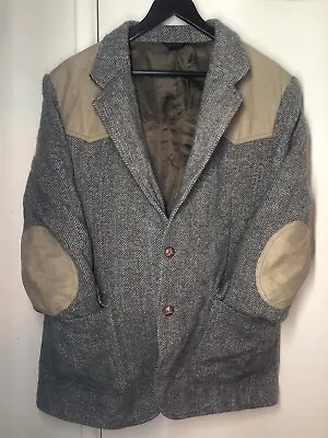 Pendleton 42L Brown Tweed Blazer Sport Coat Elbow Patches Western USA Vintage • $80