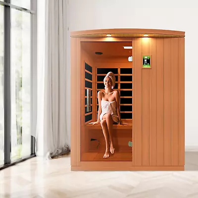 Madrid Elite 3-Person Infrared Sauna With Bluetooth Roof Vent LED Control • $3734.01