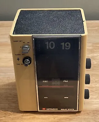 Rare Hitachi Flip Alarm Clock Vintage Radio 120v 60Hz Japan Model KC-773 Working • $199.99