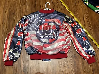 Chalk Line Dream Team Satin Jacket Large Vintage USA Olympics Jordan Bird Magic • $299.99