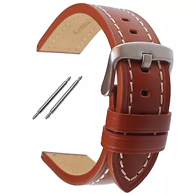 Genuine Leather Watch Strap Thick Padded Sizes 18mm-24mm • £10.39