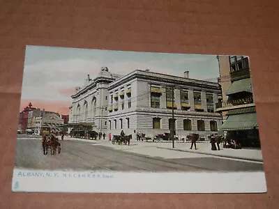 Albany Ny - 1907-1915 Era Postcard - N.y.c. & H.r.r. Railroad Depot - Tuck Card • $6.45
