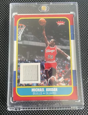 2007-08 Fleer Set Bulls Michael Jordan Game Worn Practice Jersey Patch Card! • $350