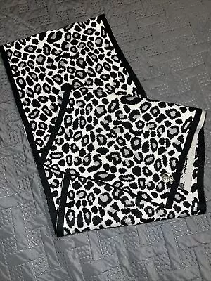 Michael Kors MK Leopard Scarf Black White Gray • $4