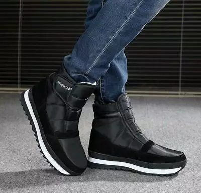 Winter Mens Outdoor Non-slip Waterproof Cotton Warm Snow Ankle Boots Shoes MOON • $40.01